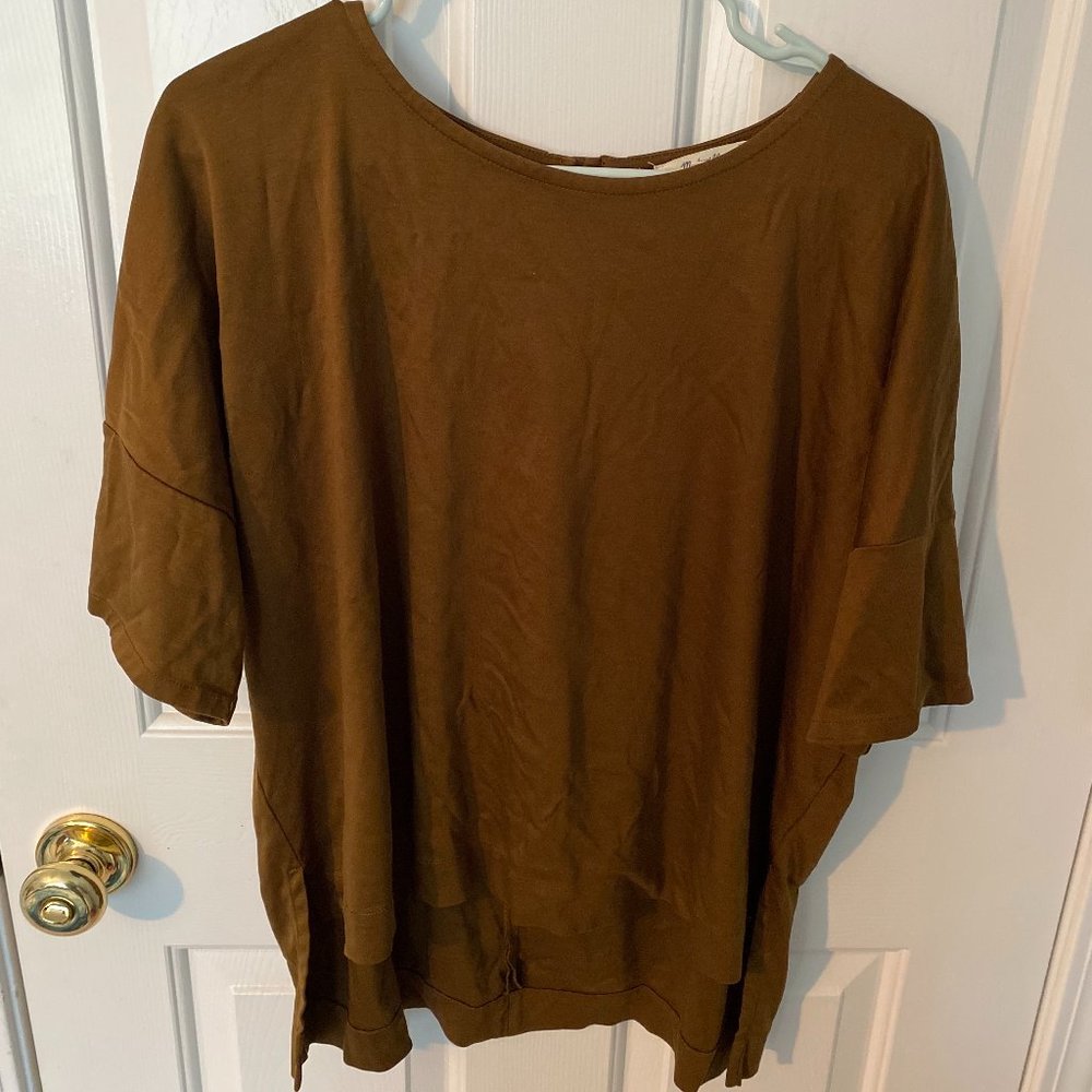 Madwell Dark Mustard Buttery Cotton Oversized Top